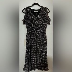 Loft floral faux-wrap dress in medium